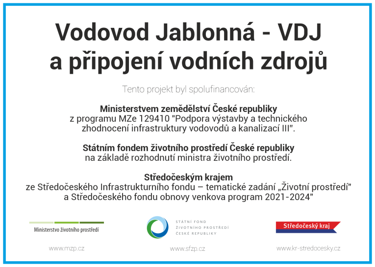 Vodovod Jablonná, vodojem a&nbsp;vodní zdroje
